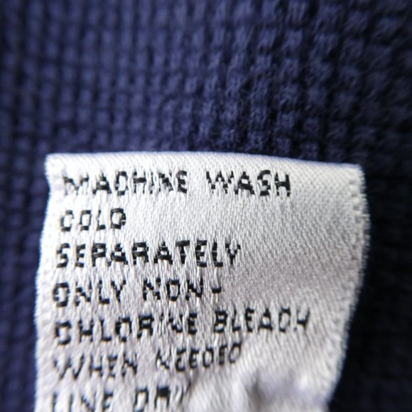 Vintage 80s Anchor Blue Navy Blue Thermal White Striped Ringer Tee Short Sleeve - Picture 5 of 5